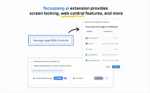 Focuspang Chrome Extension ڈاؤن لوڈ کریں – تعلیمی کنٹرول اور نگرانی - Screenshot 1
