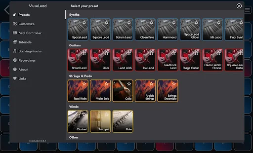 MuseLead Synthesizer ڈاؤن لوڈ کریں – اینڈرائیڈ کے لیے بہترین MPE MIDI کنٹرولر - Screenshot 12