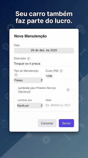 Roda Lucro ڈاؤن لوڈ کریں – رائیڈ ہیلنگ ڈرائیوروں کے لیے بہترین مالیاتی انتظام - Screenshot 3