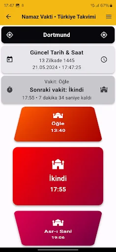 Türkiye Takvimi ڈاؤن لوڈ کریں – نماز کے اوقات اور قبلہ رخ - Screenshot 2