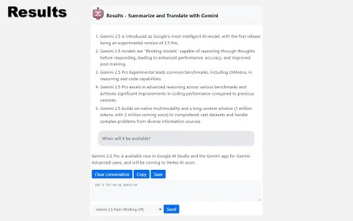 Summarize and Translate with Gemini ڈاؤن لوڈ کریں – ویب خلاصہ اور ترجمہ - Screenshot 4