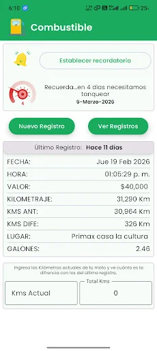 Historial Moto Mantenimiento ڈاؤن لوڈ کریں – موٹر سائیکل کی دیکھ بھال - Screenshot 2