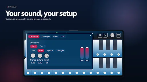 MuseLead Synthesizer ڈاؤن لوڈ کریں – اینڈرائیڈ کے لیے بہترین MPE MIDI کنٹرولر - Screenshot 4