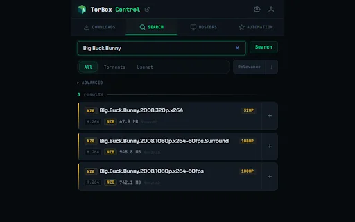 TorBox Control ڈاؤن لوڈ کریں – براؤزر میں TorBox ڈاؤن لوڈز کو کنٹرول کریں - Screenshot 2