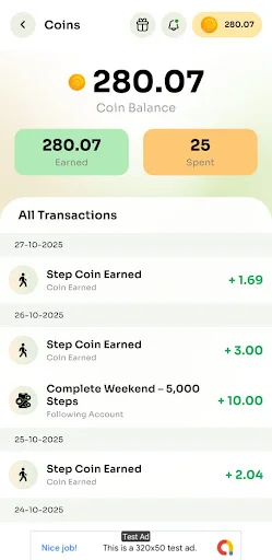 Walk Wallet ڈاؤن لوڈ کریں – روزانہ قدم ٹریک کریں اور انعامات حاصل کریں - Screenshot 5