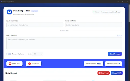 JD Data Scrapper Tool ڈاؤن لوڈ کریں – خودکار بزنس ڈیٹا ایکسٹریکشن - Screenshot 4