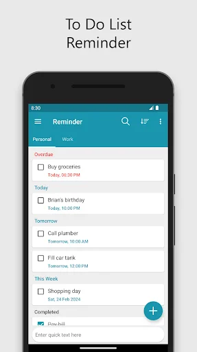 To Do List Reminder ڈاؤن لوڈ کریں – روزانہ کے کاموں کے لیے بہترین ایپ - Screenshot 1