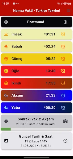 Türkiye Takvimi ڈاؤن لوڈ کریں – نماز کے اوقات اور قبلہ رخ - Screenshot 1