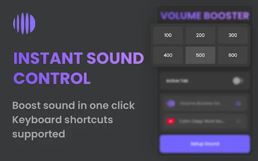 Volume Booster 600% ڈاؤن لوڈ کریں – کروم کے لیے بہترین ساؤنڈ بوسٹر - Screenshot 5
