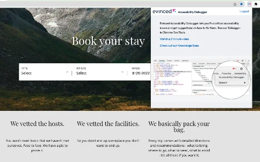 Evinced Dev Debugger ڈاؤن لوڈ کریں – ویب ایکسیسبیلٹی ٹول - Screenshot 1