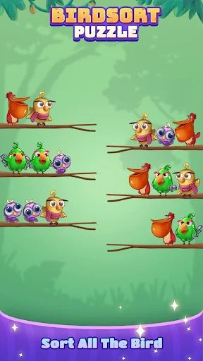 Bird Sort: Color Puzzle Master ڈاؤن لوڈ کریں – بہترین برڈ پزل گیم - Screenshot 1